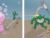 كاريكاتير صحيفة إماراتية.. هكذا تفعل "الصابونة" فى فيروس كورونا 