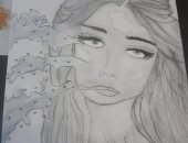 "مريم" من دمياط تشارك صحافة المواطن بلوحاتها الفنية لإبراز موهبتها