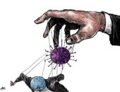 كاريكاتير صحيفة سعودية.. كورونا يُراقص العالم بعدد الإصابات