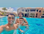 شاهد.. خماسى الزمالك فى حمام السباحة على هامش معسكر برج العرب