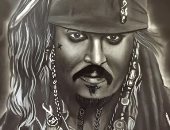 بالقلم والرصاص والفحم "محمود" يشارك بلوحاته الفنية لإبراز موهبته