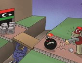 كاريكاتير صحيفة إمارتية.. ميليشيات السراج تساعد تركيا لنهب النفط الليبى
