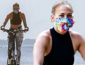  جنيفر لوبيز تحافظ على رشاقتها بالتمارين مع مدربها فى ميامى.. صور