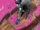 كاريكاتير صحيفة سعودية.. كورونا يغرق الولايات المتحدة