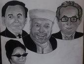 "محمد" يشارك برسومات فنية وبورتريهات تبرز موهبته الفنية