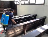 صور.. تكثيف عمليات تعقيم محكمة شمال سيناء والمتقدمون للترشيح "6"