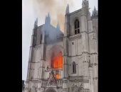 فيديو جديد للحظة اندلاع حريق في كاتدرائية نانت بفرنسا