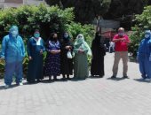 خروج تعافى 14حالة جديدة من فيروس كورونا بمستشفى حميات بنى سويف