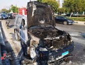 السيطرة على حريق داخل سيارة بمحور صلاح سالم دون إصابات (صور)