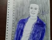 "أكرم" يشارك اليوم السابع برسومات فنية وبورترية تبرز موهبته الفنية