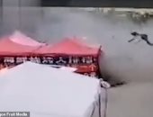 انفجار غازى ضخم يهز مطعم صينى أثناء إفطار الزبائن ولا وفيات.. فيديو