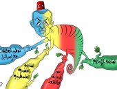 أردوغان حرباية يتاجر بقضايا الدين.. بكاريكاتير "اليوم السابع"