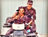 كلنا الجيش المصرى.. محمد يشارك بصورته بالزى العسكرى أثناء فترة التجنيد 