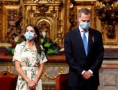 مبتستغناش عن الكمامة.. الملكة الإسبانية ليتزيا أنيقة فى آخر ظهور لها.. صور