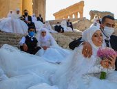 فيديو.. زفاف جماعى فى بعلبك اللبنانية دون احتفالات بسبب كورونا