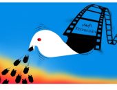 كاريكاتير صحيفة إماراتية.. الإرهاب يلقى بسمومه من وراء حمامة السلام 