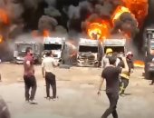 انفجار مخازن للوقود بمنطقة "دولت آباد" فى إقليم كرمانشاه غرب إيران.. فيديو