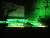 صور.. إضاءة معبد حتشبسوت بالأخضر احتفالا باليوم العالمى لالتهاب الكبد الوبائى