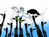 كاريكاتير صحيفة سعودية.. استخدام السلاح يدمر السلام حول العالم 