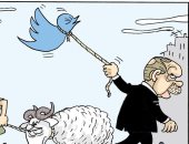 كاريكاتير تركي يسخر من قانون السوشيال ميديا: أردوغان سيذبح عصفور "تويتر"
