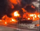 فيديو جديد لـ حريق سوق ‫عجمان الشعبى بالمنطقة الصناعية فى الإمارات