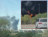 حريق بصهريج وقود على طريق الجهراء بالكويت..فيديو