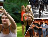 صور.. العالم هذا الصباح.. جميلات لاتفيا يمارسون رياضة "اليوجا" بكؤوس النبيذ.. أطفال ونساء يحولون نافورة بروكسل إلى حمام سباحة.. حرب شوارع بين الأمن والمعارضة بعد غلق صناديق الانتخابات الرئاسية في روسيا البيضاء