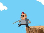 كاريكاتير صحيفة سعودية.. أردوغان على حافة الهاوية