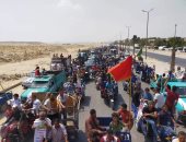 مسيرات لأعضاء نقابة الزبالين للحث على المشاركة فى انتخابات الشيوخ.. صور