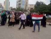 مسيرة إعلام مصر لحث المواطنين على المشاركة بانتخابات الشيوخ بالمنوفية