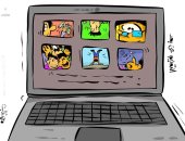 كاريكاتير صحيفة كويتية يسلط الضوء على التعليم عن بعد