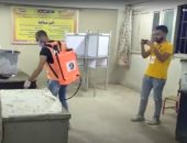 تعقيم مقرات لجان انتخابات مجلس الشيوخ فى السيدة زينب.. فيديو