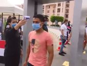 صور.. بوابات تعقيم وقياس الحرارة للمواطنين بلجان الرحاب قبل الإدلاء بأصواتهم