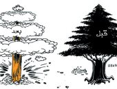 كاريكاتير صحيفة عمانية.. لبنان قبل و بعد انفجار بمرفأ بيروت