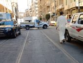 أمن الإسكندرية يغلق الطريق المؤدى للعقار المنهار