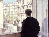 شاهد لوحة "شاب بالقرب من النافذة"  لـ الفنان الفرنسى جوستاف كاييبوت