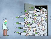 كاريكاتير صحيفة إماراتية.. العالم يتسابق للوصول للقاح ضد كورونا