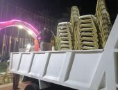 محافظة الجيزة تغلق 6 قاعات أفراح مخالفة بالبدرشين وتصادر 1000 كرسى.. صور