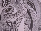 "ملك" تشارك برسومات فنية باستخدام القلم الرصاص تبرز موهبتها فى الرسم