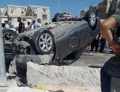 إصابة شخصين فى حادث مرورى بطريق المحمودية بالإسكندرية (صور)