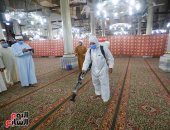 اللهم بشرنا برفع الوباء.. مسجد الحسين يستعد لاستقبال صلاة الجمعة.. فيديو وصور