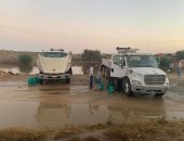 إعادة تشغيل طريق " الشيخ زويد _ العريش"  بعد إغلاقة لعطل بخط مياه الصرف 