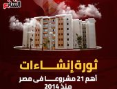 ثورة إنشاءات.. أهم 21 مشروعا فى مصر منذ 2014 (إنفوجراف)