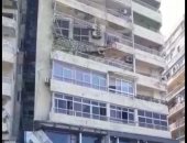 انهيار شرفة عقار بسيدى جابر شرق الإسكندرية دون إصابات.. صور
