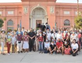 شاهد زيارة أول فوج فرنسى للمتحف المصرى بعد استئناف حركة السياحة