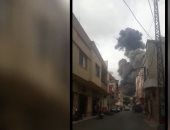 انفجار جنوب لبنان يتسبب فى أضرار كبيرة بالمبنى بؤرة الانفجار