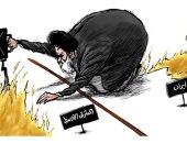 إيران تضع البنزين على النار لإحراق الشرق الأوسط فى كاريكاتير سعودى