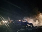 أول فيديو وصور لتحطم طائرة عسكرية أوكرانية تقل 28 شخصا