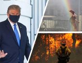 صور.. العالم هذا الصباح.. أول ظهور للرئيس ترامب عقب إعلان إصابته بكورونا ونقله إلى المركز الطبى.. قنابل غاز ومدافع مياه لفض الاحتجاجات العنيفة ضد الحكومة فى تشيلى.. احتدام حرائق الغابات فى ولاية كاليفورنيا