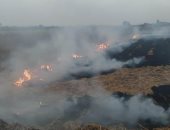 إخماد حرق مخلفات زراعية (قش الأرز) بقرية صفط الحنا بمركز أبو حماد